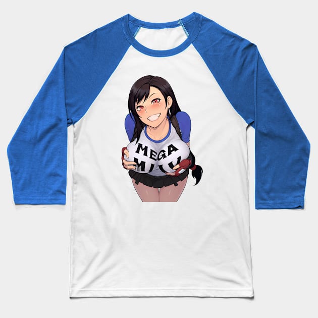 Tifa's Mega Milk Baseball T-Shirt by mindworldz